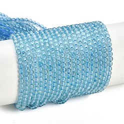 Топаз Натуральные бусы из голубого топаза нити, класс АА, круглые, окрашенная и подогревом, 3 мм, отверстие : 0.7 мм, около 134 шт / нитка, 15.35'' (39 см)