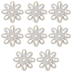 Белый 8шт. Горный хрусталь для исправления (термоплавкий клей на спине), железо на заплатах, горный хрусталь, белые, 53x56x3 мм