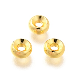 Золотой Латунные бусины, долговечный, без кадмия и без свинца, плоско-круглые, золотые, 6x2.8 мм, отверстие : 2 мм
