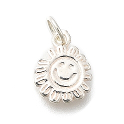 Smiling Face 925 серебряные шармы, с соединительным кольцом и 925 штампом, серебро , улыбающееся лицо, 12.5x7.5x1 мм, отверстие : 2.5 мм