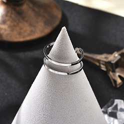 Нержавеющая Сталь Цвет 304 полые манжетные кольца из нержавеющей стали для женщин, цвет нержавеющей стали, 7.5 мм, регулируемый