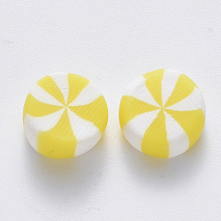 Шампанско-Желтый Бусины из полимерной глины , нет отверстий / незавершенного, конфеты, шампанское желтый, 9~11x4.5~6 мм