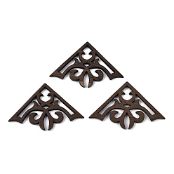 Кокосово-Коричневый Подвески из орехового дерева, треугольные, кокосового коричневый, 29x45x2.5 мм, отверстие : 9x6.5 мм