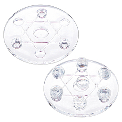 Clear 2Pcs Acrylic Seven Star Array Base, for Decorative Ball, Lensball Photography, Gazing Divination or Feng Shui, and Fortune Telling Ball, Clear, 10cm