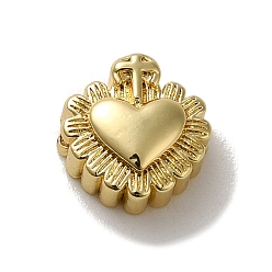 Настоящее золото 18K Покрытие стойки латунь микропаве прозрачные подвески из кубического циркония, без свинца и без кадмия, долговечный, сердцевидная, реальный 18 k позолоченный, 10.5x10x4.5 мм, отверстие : 1.2 мм