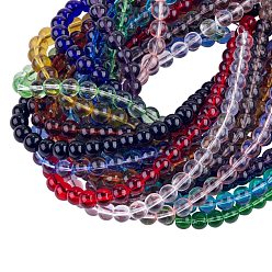 Mixed Color 30Strands 15 colors Glass Round Bead Strands, Mixed Color, 8mm, Hole: 1mm, about 40pcs/strand, 2strands/color