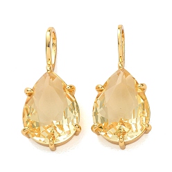 Teardrop Подвески из латуни и стекла, стойки покрытие, долговечный, без свинца и без кадмия, граненые, очарование слезы, 27.5x13x8 мм, отверстие : 7.5x6 мм