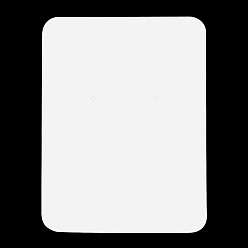 Creamy White Cardboard Display Cards, Used For Necklaces and Earrings, Rectangle, Creamy White, 72x52x0.3mm, Hole: 6mm