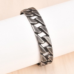 Античное Серебро 316 браслеты-манжеты из хирургической нержавеющей стали с цепочкой панцирного плетения, античное серебро, 5/8 дюйм (1.5 см), внутренний диаметр: 2-5/8x2 дюйм (6.6x5 см)