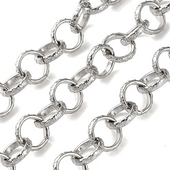 Нержавеющая Сталь Цвет 304 текстурированные цепочки Figaro из нержавеющей стали, несварные, цвет нержавеющей стали, 8.5x2 мм