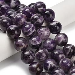 Аметист Нити из натуральных шевронных аметистовых бусин, круглые, 14 мм, отверстие : 1 мм, около 28~29 шт / нитка, 15.51~15.83 дюйм (39.4~40.2 см)