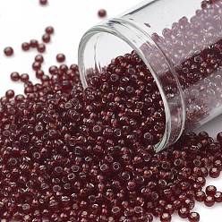 (25D) Silver Lined Garnet Тохо 11/0 круглые бусины, японский бисер, (25 d) гранат, облицованный серебром, 11/0, 2.2 мм, отверстие : 0.8 мм, Около 1110 шт / 10 г