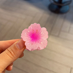 Pink Цветочные пластиковые заколки для волос с когтями, аксессуары для волос для женщин и девочек, розовые, 40x40x30 мм