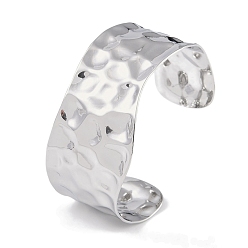 Нержавеющая Сталь Цвет Не тускнеющие 304 текстурированные браслеты-манжеты из нержавеющей стали для женщин, цвет нержавеющей стали, внутренний диаметр: 2-5/8 дюйм (6.6 см), 33.5 мм