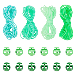 (52) Непрозрачная лаванда 12м 4 цвета полые трубы ПВХ трубчатый шнур из синтетического каучука, с 24шт 2цветами помпон шнур замки, разноцветные, 2 мм, отверстие : 1 мм, 3 м / цвет