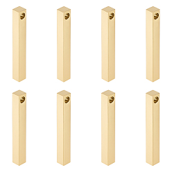 Золотой 8шт 304 подвеска из полированной нержавеющей стали, бар, золотые, 40x4.5x5 мм, отверстие : 3~3.5 мм