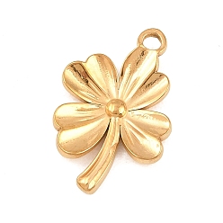 Клевер 304 подвески из нержавеющей стали, золотые, клевер, 24x17x3 мм, отверстие : 1.8 мм