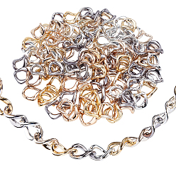 Mixed Color CCB Plastic Linking Rings, Quick Link Connectors, For Curb Chains Making, Unwelded, Twist, Mixed Color, 26x25x14mm, Inner Diameter: 22x14mm, 4 Colors, 30pcs/color, 120pcs/set