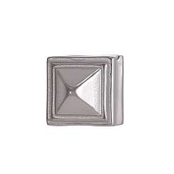 Нержавеющая Сталь Цвет 304 из нержавеющей стали европейские шарики, большое отверстие шарик, квадратный, цвет нержавеющей стали, 8.5x8.5 мм, отверстие : 5 мм