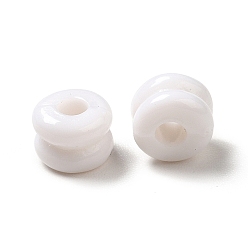 White Opaque Acrylic Beads, Column, White, 6x4.5mm, Hole: 2mm, about 4300pcs/500g