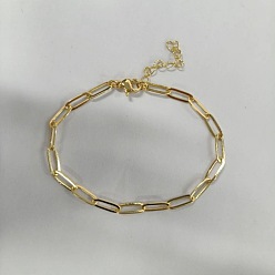 304 Stainless Steel 304 женские браслеты-цепочки со скрепками из нержавеющей стали, 6.30 дюйм (16 см) ~ 11.02 дюйм (28 см)