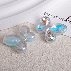 Темно-Голубой Прозрачные акриловые бусины, uv покрытие, бабочка, глубокое синее небо, 19x22x8 мм, отверстие : 3 мм