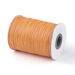 Orange Korean Waxed Polyester Cord, Orange, 1mm, about 85yards/roll