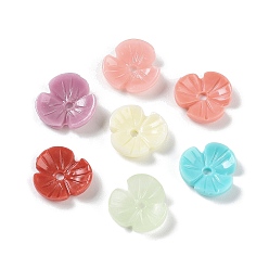 Mixed Color Synthetic Coral Beads, Dyed, Flower, Mixed Color, 9x10x2mm, Hole: 1.4mm