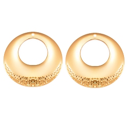 Золотой Шкентели нержавеющей стали, овальное кольцо/круглые круглые подвески, золотые, 32 мм