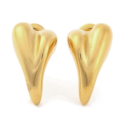 Настоящее золото 14K Ионное покрытие (ip) 304 серьги-гвоздики из нержавеющей стали для женщин, сердце, реальный 14 k позолоченный, 18x10 мм