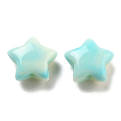 Светло-Синий Акриловые бусины, звезда, имитация драгоценных камней, голубой, 14x15x7 мм, отверстие : 2 мм, 617 шт / 500 г