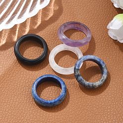 Смешанные камни Простое кольцо с натуральным драгоценным камнем для женщин, размер США 6 1/2 (16.9 мм)