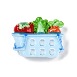 Светло-Синий Тема супермаркета непрозрачная смола декоден кабошоны, овощи, голубой, 22x28.5x10 мм