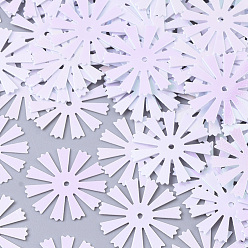 Белый Аксессуары для орнаментов, пластиковые пайетки / блестки из пвх, AB цвет, цветок, лаванда, 16x0.2 мм, Отверстие : 1 мм , около 10000 шт / 500 г