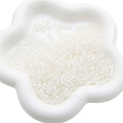 Белый 100 прозрачные стеклянные бусины, граненые, двухконусные, белые, 4.5x3.5 мм, отверстие : 1.6 мм, 100 шт / комплект