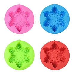 Random Color Snowflake DIY Food Grade Silicone Mold, Cake Molds, Random Color, 234x230x36mm, Inner Diameter: 200x175mm