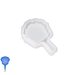 Fan DIY силиконовые формы кулон, формы для литья смолы, белые, вентилятор, 55x38x11 мм