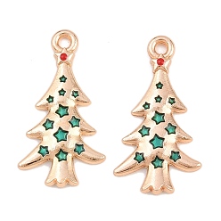 Рождественская елка Новогодняя тема сплава эмали подвески, без кадмия и без свинца, золотой свет, рождественская елка, 25.5x13.5x2 мм, отверстие : 1.6 мм