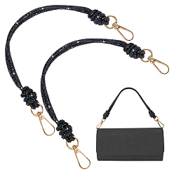 Реактивный Самолет 2шт. стеклянные стразы, резиновый шнур, ручки для сумок, с поворотными застежками сплава, золотые, струя, 330 мм