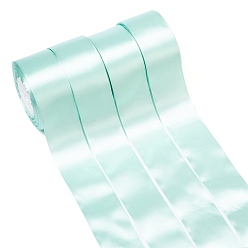 Turquoise Single Face Satin Ribbon, Polyester Ribbon, Turquoise, 2 inch(50mm), about 25yards/roll(22.86m/roll), 100yards/group(91.44m/group), 4rolls/group
