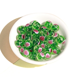 Зеленый Светящиеся бусины лэмпворк ручной работы., круглые, светящиеся в темноте бусы, зелёные, 10 мм, 50 шт