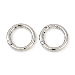 Платина Застежки из сплава с пружинным затвором, долговечный, стойки покрытие, платина, 24.5x4.5 мм