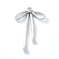 Платина Подвески из сплава, бантом, платина, 32x20x2.35 мм, отверстие : 1.5 мм