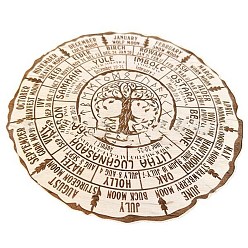Цвет Древесины Колесо года деревянный знак, деревянная маятниковая доска, для колдовства принадлежности для викканского алтаря, плоские круглые с дерева жизни картины, деревесиные, 250 мм