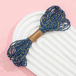 Королевский синий Двухцветные хлопковые нити с эффектом металлик, макраме шнур, декоративные нитки, для поделок ремесел, упаковка подарков и изготовление ювелирных изделий, королевский синий, 1.5 мм, около 10.94 ярдов (10 м) / моток