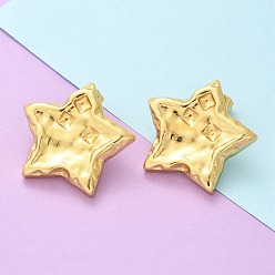 Настоящее золото 18K 304 серьги-гвоздики из нержавеющей стали для женщин, ионное покрытие (ip), звезда, реальный 18 k позолоченный, 26x27.5 мм