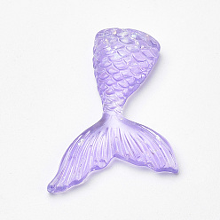 Лиловый Кабошоны из смолы, с блеском порошок, русалка хвостовая, сирень, 41~45x33x7 мм