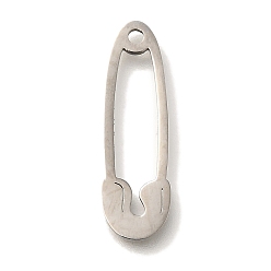 Нержавеющая Сталь Цвет 201 подвески из нержавеющей стали, клип-чары, цвет нержавеющей стали, 24x7.5x1 мм, отверстие : 1.6 мм