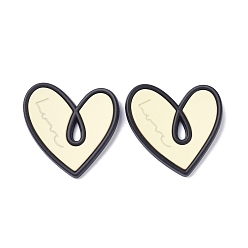 Бежевый Подвески из сплава сердца, окрашенные распылением, золотые, бежевые, 27.5x29x3 мм, отверстие : 5.5x2 мм