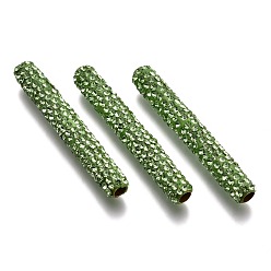 Перидот Полимерная глина бисера горный хрусталь трубки, с латунной фурнитурой , перидот, 35~35.5x5~5.5 мм, отверстие : 2.5 мм